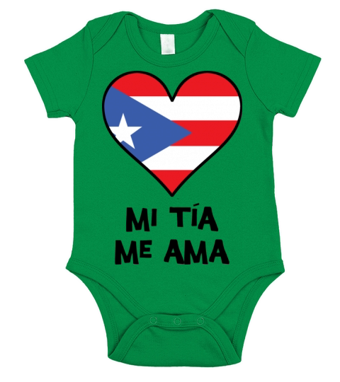 My Aunt Loves Me Puerto Rican Flag Heart Short Sleeve Baby One-Piece