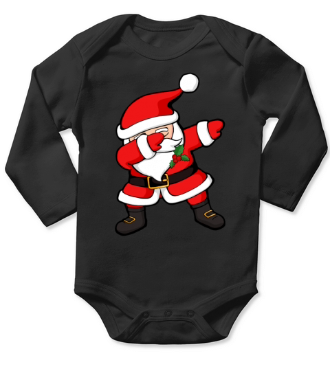 Merry Christmas Dabbing Santa Claus Christmas Dab Long Sleeve Baby One-Piece