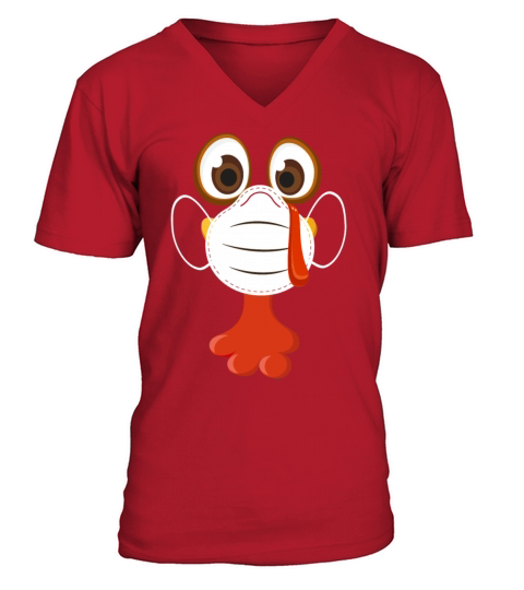 Funny Thanksgiving Turkey wearing mask Costume Gif Men's V-Neck T-shirt