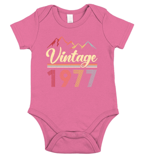 Vintage 1977 44th Birthday Retro 44 Years Old Short Sleeve Baby One-Piece