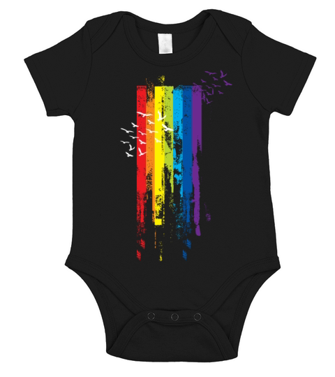 Rainbow Tshirt Short Sleeve Baby One-Piece