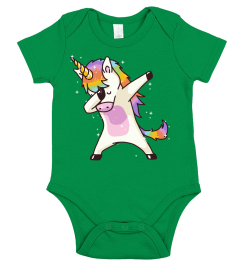 UNICORN DABBING Short Sleeve Baby One-Piece