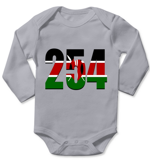254 Kenya Flag Kenyan Country Area Code Pride T-Shirt Long Sleeve Baby One-Piece