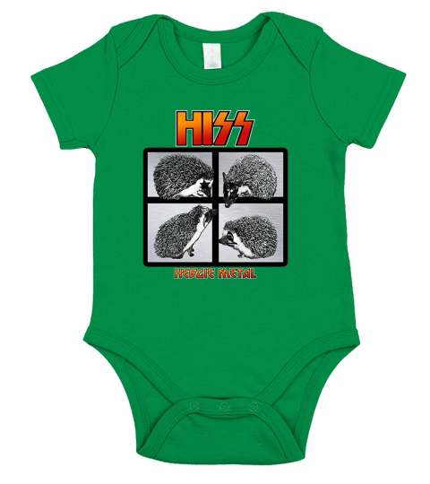 Hiss Hedgie Metal A Hedgehog Hard Rock Band Short Sleeve Baby One-Piece