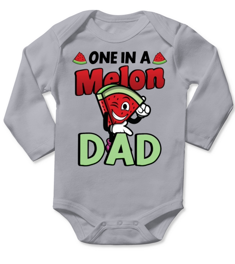 Melon Family Papa Dad Watermelon Father Papi Long Sleeve Baby One-Piece