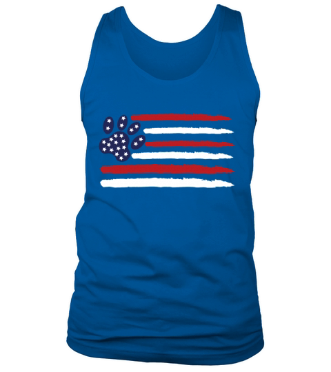 Us flag 4th of July dog cat patriotic Men's Tank Top