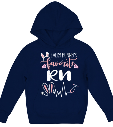 RN Nurse Cute Ears Bunny Easter Day Easter Sunday Kids Hoodie