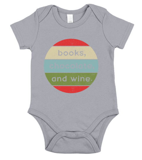Books Chocolate And Wine Retro Vintage Short Sleeve Baby One-Piece