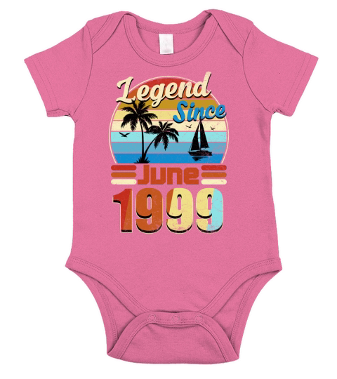 Legend Since June 1999 Retro Vintage Birthday Summer Gift 2020 Short Sleeve Baby One-Piece