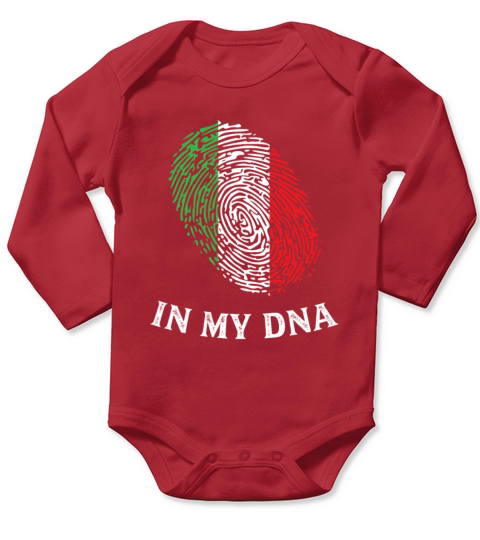 In My DNA Italian Pride Long Sleeve Baby One-Piece