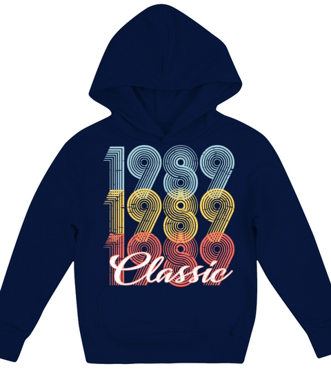 Classic Vintage 32th birthday Shirt Born In 1989 Kids Hoodie