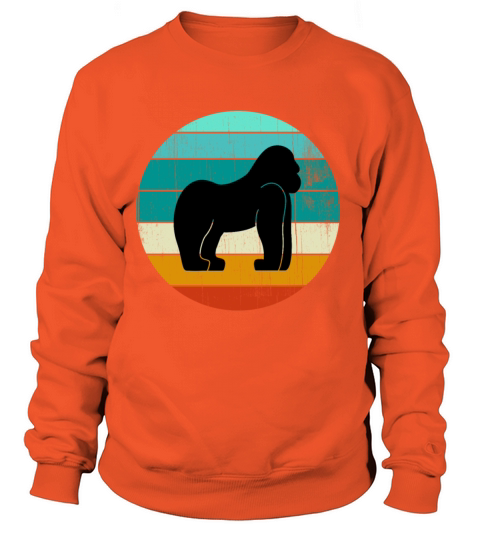 Vintage Gorilla Sunset Retro Sun Colorful Colors Women's Sweatshirt