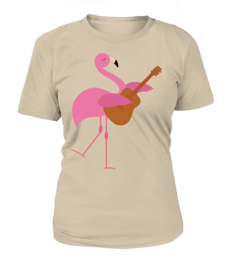 Cute Pink Flamingo Playing Guitar Musician Gift Women's T-Shirt