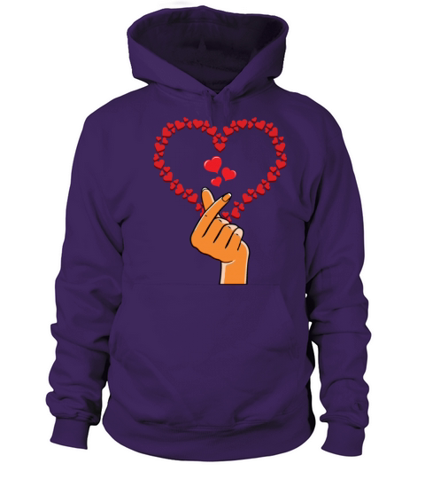 Korean Heart K Pop Heart Finger Happy Valentines Men's Hoodie