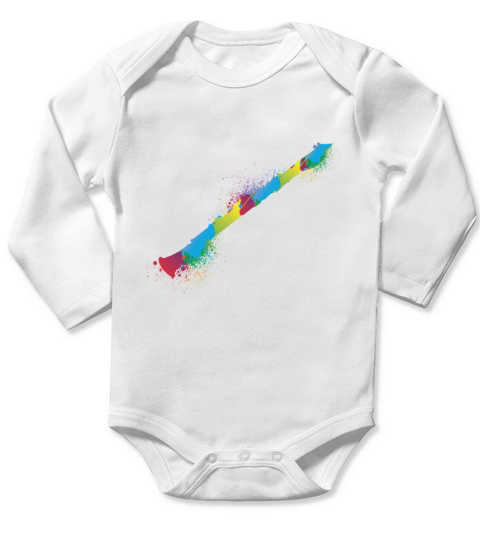 Colorful Clarinet Retro Music Lover Clarinetist Long Sleeve Baby One-Piece