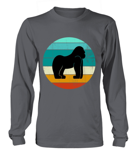 Vintage Gorilla Sunset Retro Sun Colorful Colors Men's Long Sleeve
