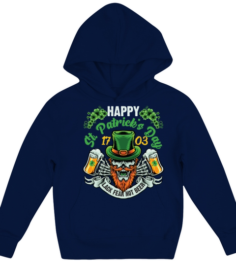 Happy St Patricks Day Beer Funny Green Kids Hoodie
