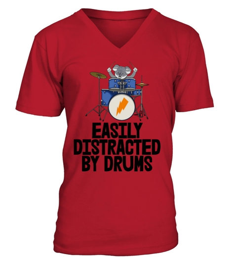 Easily Distracted By Drums KOALA Men's V-Neck T-shirt