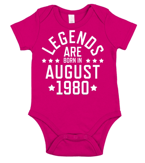 Legends are born August 1980 Short Sleeve Baby One-Piece