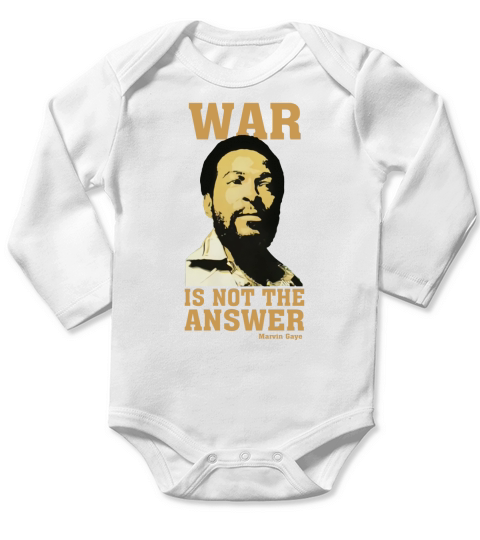 Marvin Gaye War is not the answer Long Sleeve Baby One-Piece