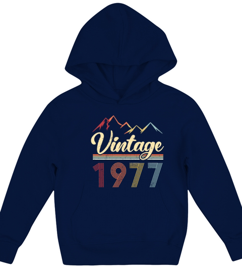 Vintage 1977 44th Birthday Retro 44 Years Old Kids Hoodie