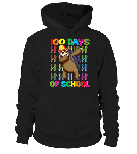 100th Day Of School Sloth Dabbing Sloth Lover Kids Women's Hoodie