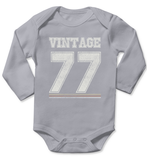 Vintage 77 - 41 Years Old 41st Birthday Gift T-shirt Long Sleeve Baby One-Piece