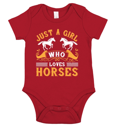 Girl Loves Pony Horse Treasures Horseshoe Vintage Short Sleeve Baby One-Piece