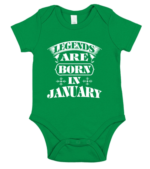 Legend Are Born In January Short Sleeve Baby One-Piece