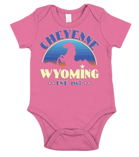 Cheyenne Wyoming Est 1867 Wild Horses Short Sleeve Baby One-Piece