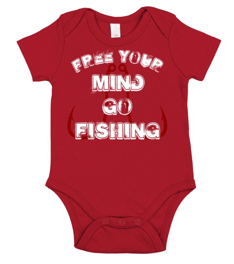 Free your mind go fishing (2) Short Sleeve Baby One-Piece