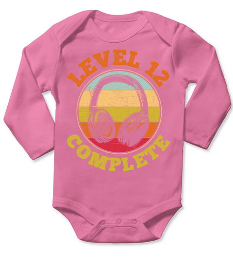 12th Birthday Video Gamer Level 12 Complete Long Sleeve Baby One-Piece
