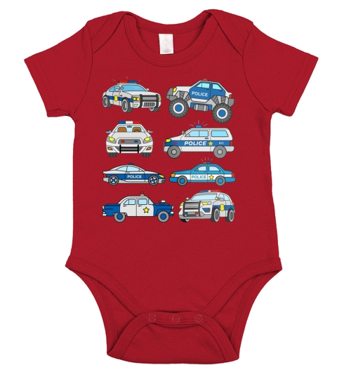 Police Vehicles for Kids Short Sleeve Baby One-Piece