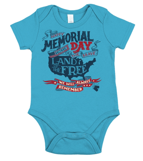 We Remember - Memorial Day USA Short Sleeve Baby One-Piece