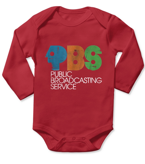 PBS Vintage Logo Distressed Long Sleeve Baby One-Piece