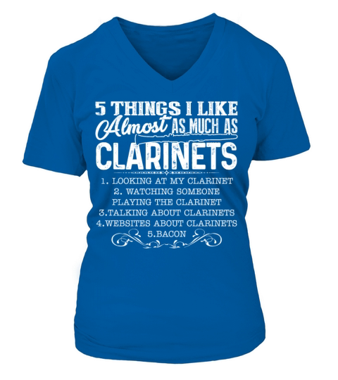 I Love Clarinets Shirt V-neck T-Shirt Woman