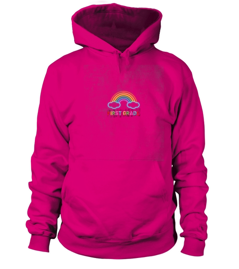 First Grade With Rainbow Funny Vintage Men's Hoodie