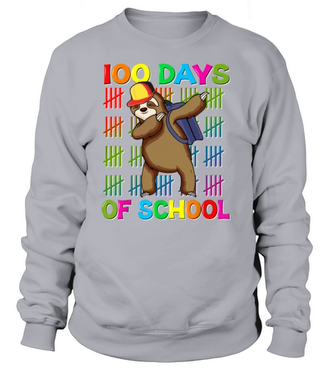 100th Day Of School Sloth Dabbing Sloth Lover Kids Women's Sweatshirt