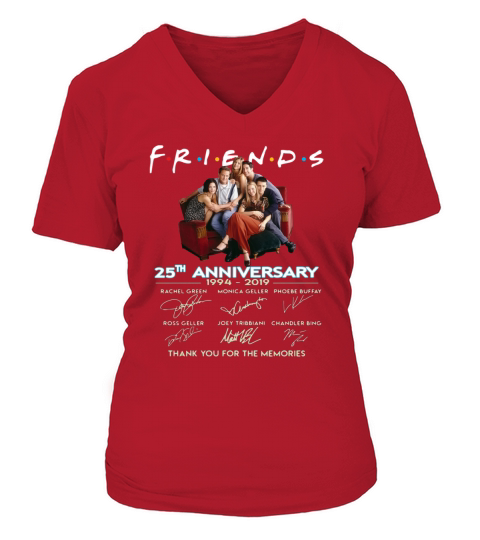 Friends 25th Anniversary Show TV Thank You For The Memories Signatures shirt V-neck T-Shirt Woman