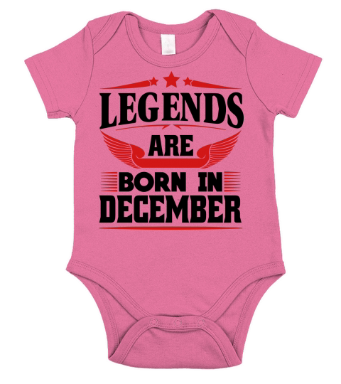 Legends Are Born In December Short Sleeve Baby One-Piece