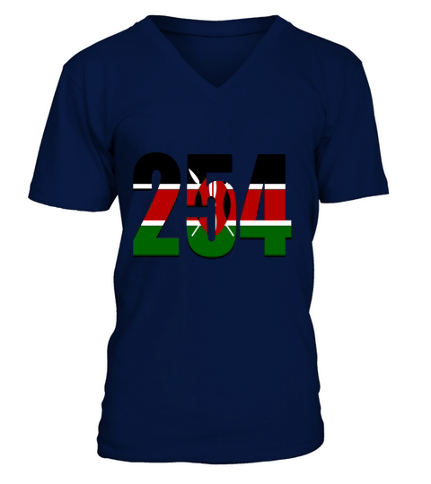 254 Kenya Flag Kenyan Country Area Code Pride T-Shirt V-Neck T-shirt