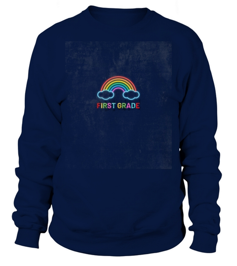 First Grade With Rainbow Funny Vintage Men's Sweatshirt