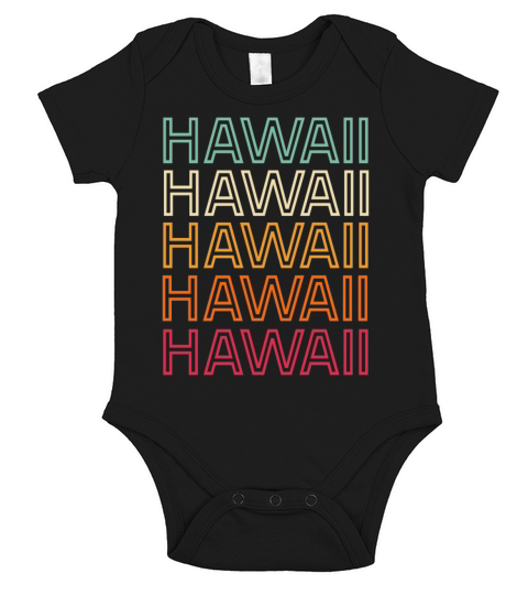 Hawaii Retro Vintage Shirt Short Sleeve Baby One-Piece