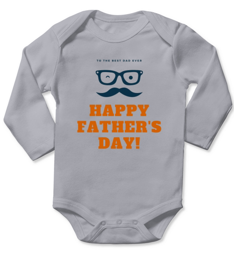 Happy Fathers day (Gift for Father day) Long Sleeve Baby One-Piece