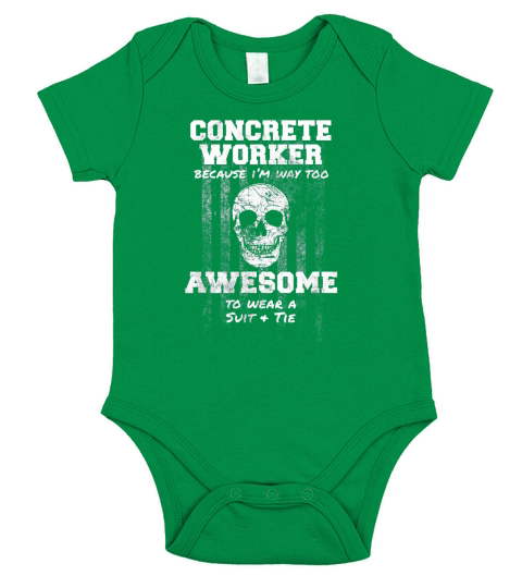 American Funny Concrete Worker USA Short Sleeve Baby One-Piece