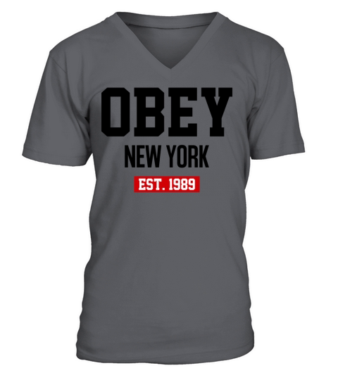 Obey New York Men's V-Neck T-shirt