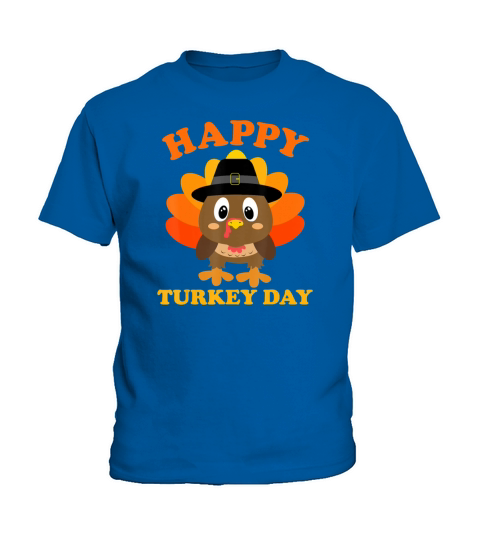 Happy Turkey Day Shirt Cute Little Pilgrim Gift Kids T-Shirt