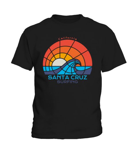 Santa Cruz - California - Surfing Beach Kids T-Shirt