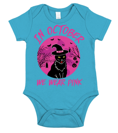 In October We Wear Pink Breast Cancer Short Sleeve Baby One-Piece