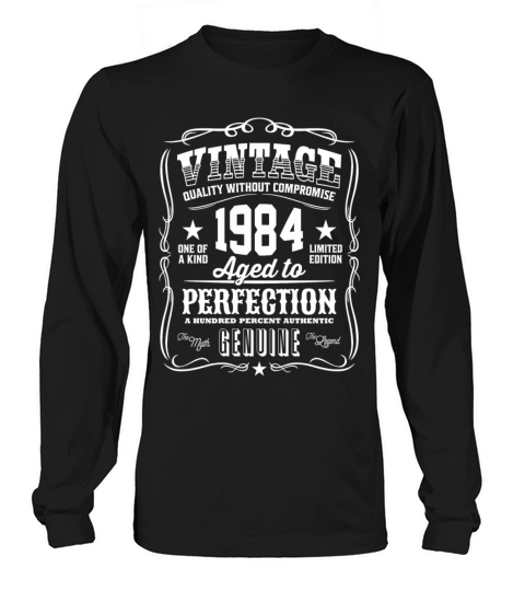 Vintage 1984 Aged to Perfection White Print Men's Long Sleeve